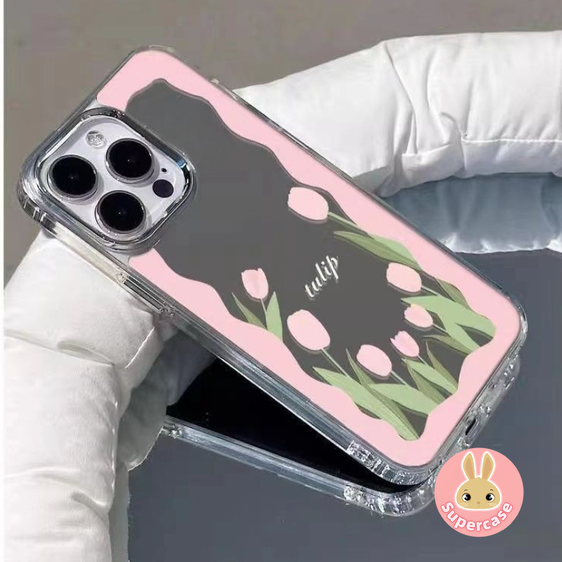 Ốp Điện Thoại Gương Tulip Cho Xiaomi 17 Pro Max 15T Civi 5 Pro Poco C85X C85 C71 X8 Pro Max X7 M8 M7 Plus F8 Pro Ultra F7 F6 5G 4G Vỏ Mềm Cô Gái Mới