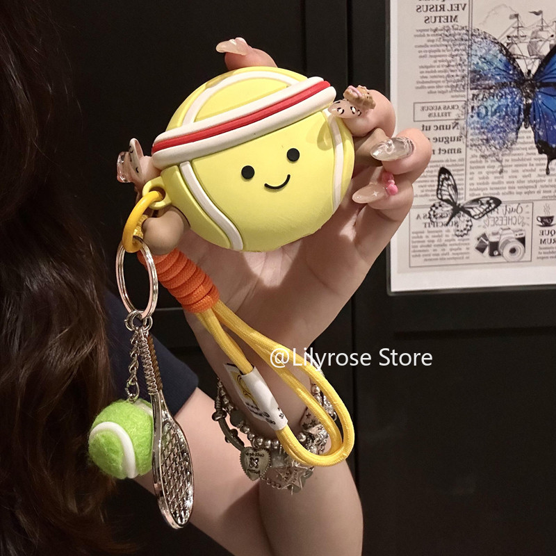 Vỏ tai nghe hoạt hình JellyC Ball cho AirPods 4 [2024] 3 2 1 AirPods Pro2 Vỏ Tai nghe không dây Apple Vỏ silicon hoạt hình bóng chày và quần vợt