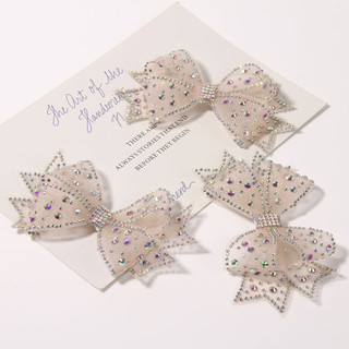 Dây lưới đơn giản Rhinestone nơ phụ kiện trang sức diy tóc kẹp tóc phụ nữ lỗ Giày chất liệu hoa bán buôn