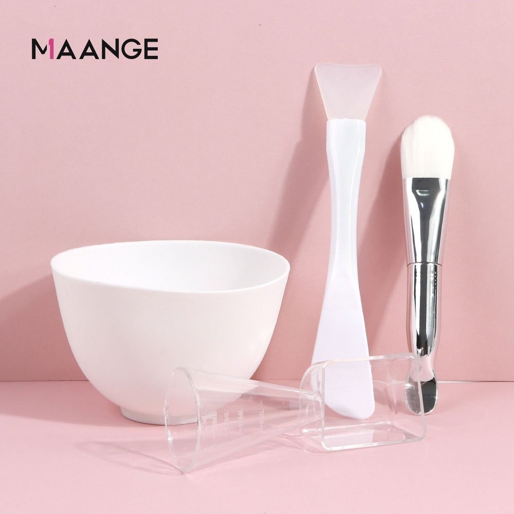 Bộ công cụ mặt nạ tự làm MAANGE chổi quét mặt nạ, Bát + thìa trộn mặt nạ