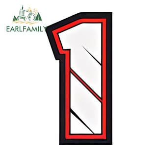 EARLFAMILY 13cm Đường Đỏ Trắng Đua Số Xe Miếng Dán Chống Nắng Tắc Xước Decal Thích Hợp Cho Xe Máy Windows Cản Laptop