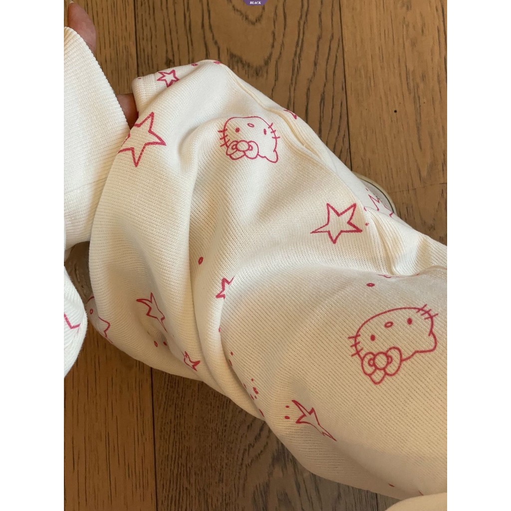 Dopamine Sweet Girl Hello Kitty Quần ống rộng nữ Gió lười thường ngày Kéo thẳng sàn Quần dài mỏng [BL]