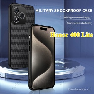 Kết Cấu Kim Loại Sang Trọng Từ Tính Sạc Không Dây Ốp lưng Honor 400 Lite 400pro 400Lite Honor400 5G Vỏ Họa Tiết Sợi Carbon Cứng PC Ốp Lưng Chống Sốc YZX5