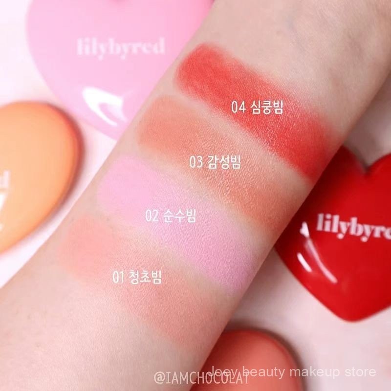 Lilybyred Monochrome Powder Blusher Cream Lilybyred Monochrome Blush Cream Love Cute Natural Vitality Girl Pink Tender Sinh viên dễ thương EAZZ màu hồng