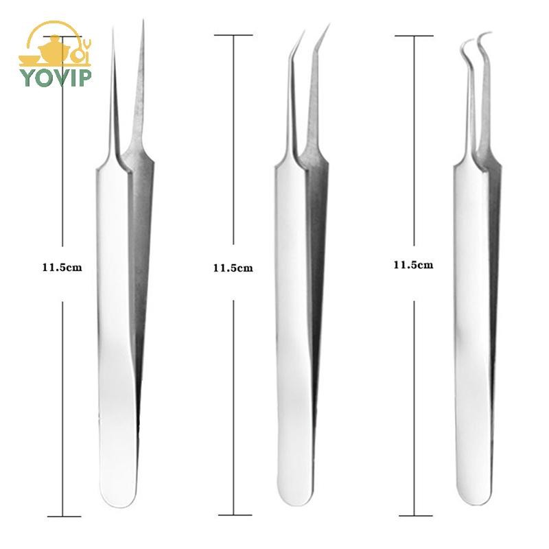 YOVIP Nhíp Kim Mụn Đầu Đen Loại Bỏ Mụn Đầu Nhọn Uốn Cong Dụng Cụ Chăm Sóc Mặt VN