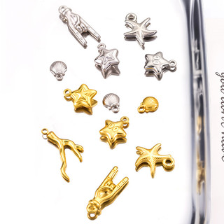 Mặt dây chuyền thép không gỉ mạ vàng 18K, phụ kiện vòng cổ thời trang mới 2025