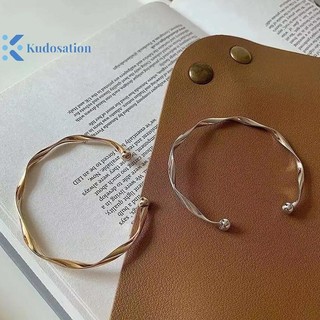 Kudosation Cổ Điển Cao Cấp Phong Cách Retro Xoắn Vòng Tay Kim Loại Cho Nữ Đơn Giản Mở Có Thể Điều Chỉnh Xu Hướng Bé Gái Trang Sức Quà Tặng Phụ Kiện