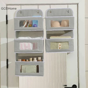 Túi treo tường vải màu xám đa năng GCDHome Túi vải nhiều ngăn có móc cửa sổ cho văn phòng, tủ quần áo HOT