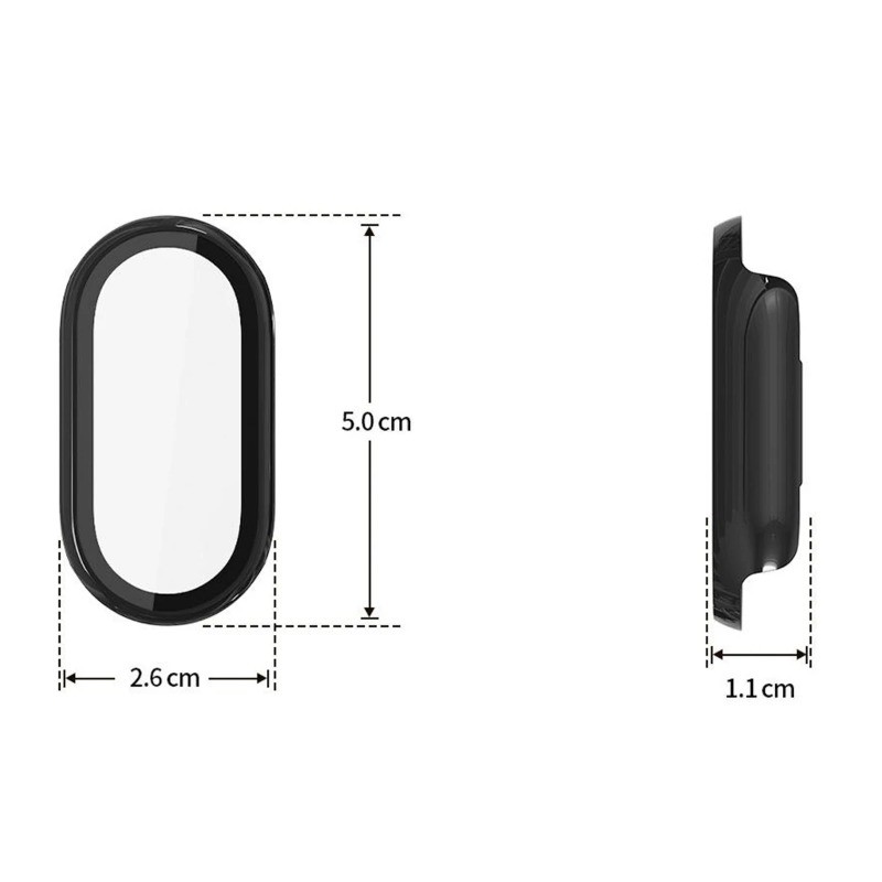 Csae Cho Xiaomi Band 10 Phụ Kiện PC Chống Sốc + Kính Cường Lực Đồng Hồ Thông Minh Bảo Vệ Màn Hình Cho Xiaomi Band 9 8 Vỏ PC Cứng