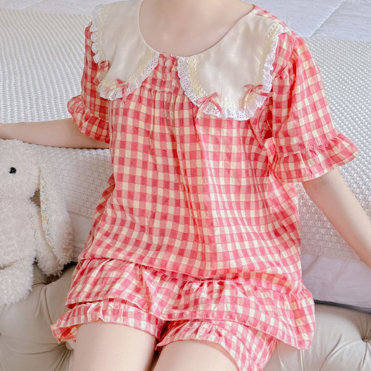 Đồ Bộ Ngủ Nữ Pijama Mặc Nhà Mùa Hè Chất Đũi Mềm Siêu Mát Cao Cấp Phối Nơ Dễ Thương - PONA