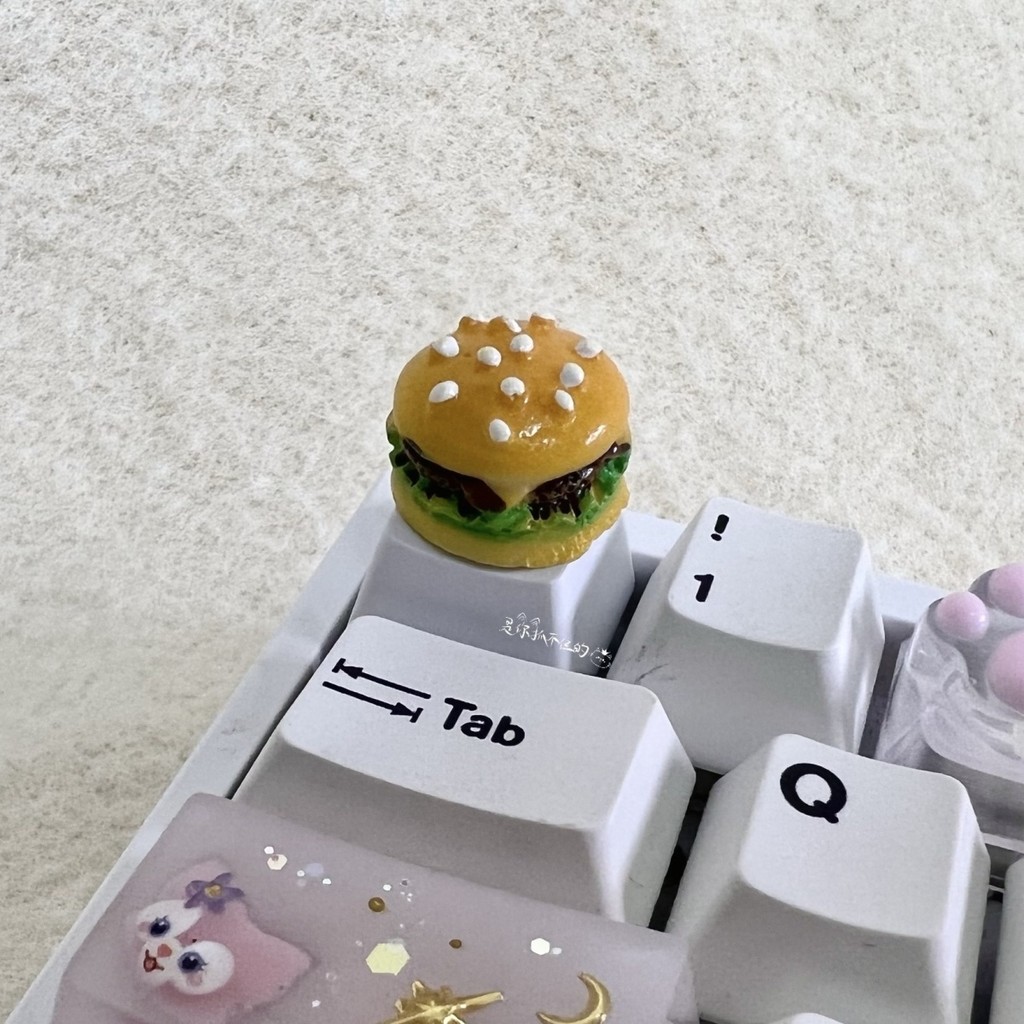 Keycap Dễ Thương Trục Chữ Thập Cơ Keycap oem Chiều Cao R4 Bổ Sung Độc Đáo Cheeseburger Trứng Nướng Ba Chiều / llko