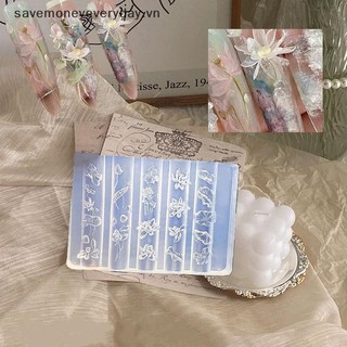 [savemoneyeveryday] Khuôn làm móng trong suốt bằng silicon Lotus 3D Lá sen Móng tay Khắc khuôn Mẫu DIY Trang trí móng tay nghệ thuật Dụng cụ thiết kế làm móng tay [vn]