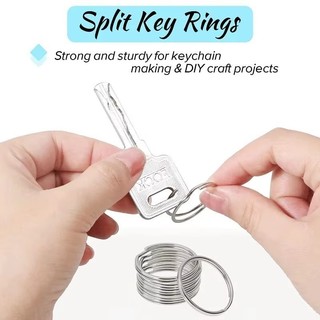 20 Móc khóa vòng chia bạc được đánh bóng 25mm - Hộp đựng chìa khóa ô tô tròn DIY