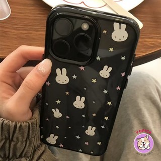 Cute Star Rabbit Phone Case for IPhone 16 15 14 13 12 11 Pro Max Acrylic Hard Shell Cover High Quality LBK