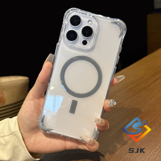 Ốp Từ Tính Chống Sốc Trong Suốt Cho iPhone 16 Pro Max 15 14 13 12 Pro Max 16e Siêu Mỏng Chống Trầy Xước 4 Góc Ốp Lưng Bảo Vệ Vỏ TPU