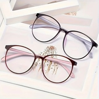 Kính đọc sách retro tròn full frame chống ánh sáng xanh dành cho nam và nữ - Bộ gồm 2 chiếc với nhiều độ cận từ 100 đến 400
