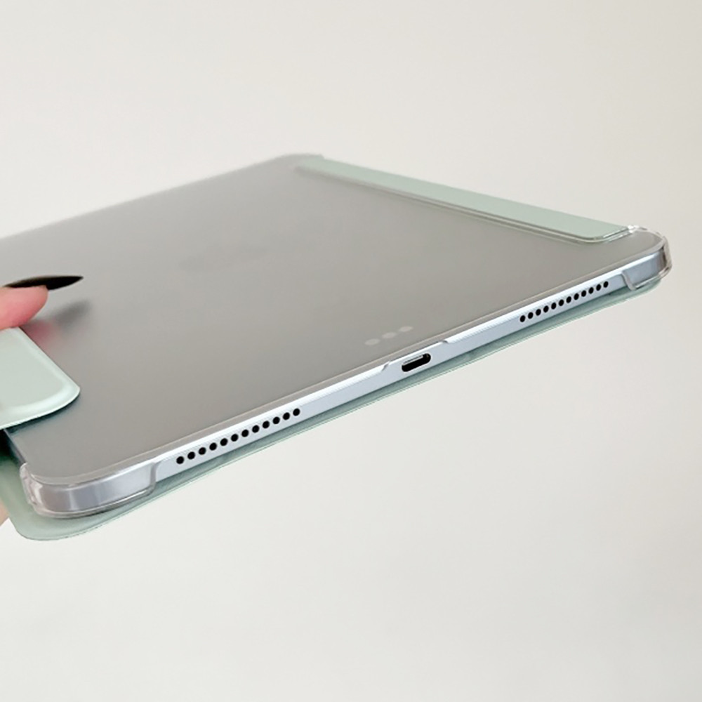 Ốp Lưng Da Cứng Ba Lần Cho Mini6 Mini7 A17Pro IPad 7 8 9 10 11 A16 Air 3 4 5 6 7 Air 11 M2 M3 Pro10.5 Pro11 2018 2020 2021 2022