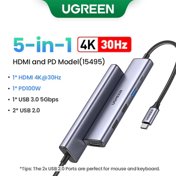 UGREEN USB-C Hub HUB-100W – 100W, 4K