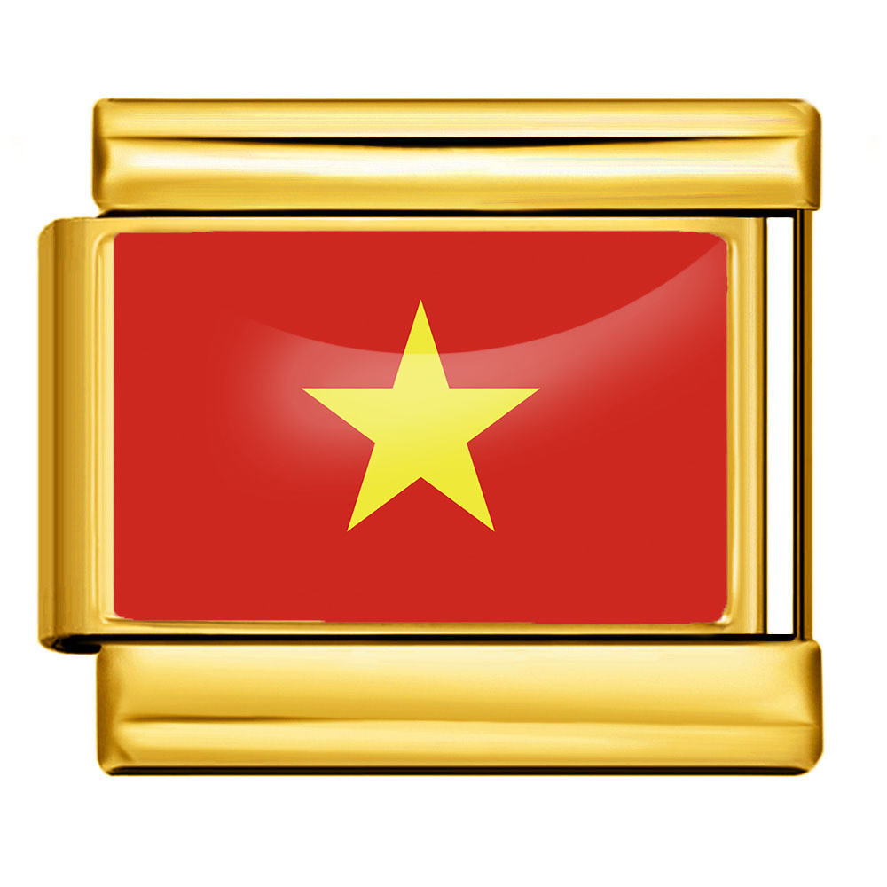 Hoa văn cờ vàng Mô-đun Ý Vòng tay DIY Vòng tay đàn hồi bằng thép không gỉ Charm