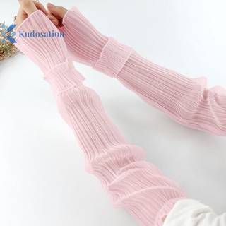 Kudosation Chụp Ảnh Bầu Không Khí Lưới Sợi Hoa Bên Ren Băng Tay Hàng Ngày Mặc Quần Áo Trang Trí Cánh Tay Nữ Chống Nắng Uv Mitten