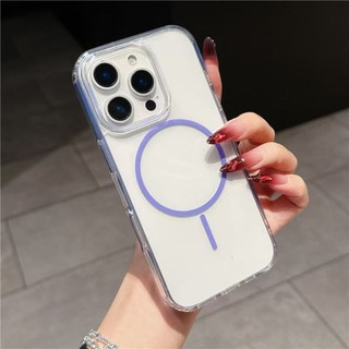 Thích hợp cho iPhone 16 12 13 14 15 11 Pro MAX Plus X XS Max XR 7 8 Plus 12mini 13mini PC Vỏ bảo vệ cứng trong suốt từ tính
