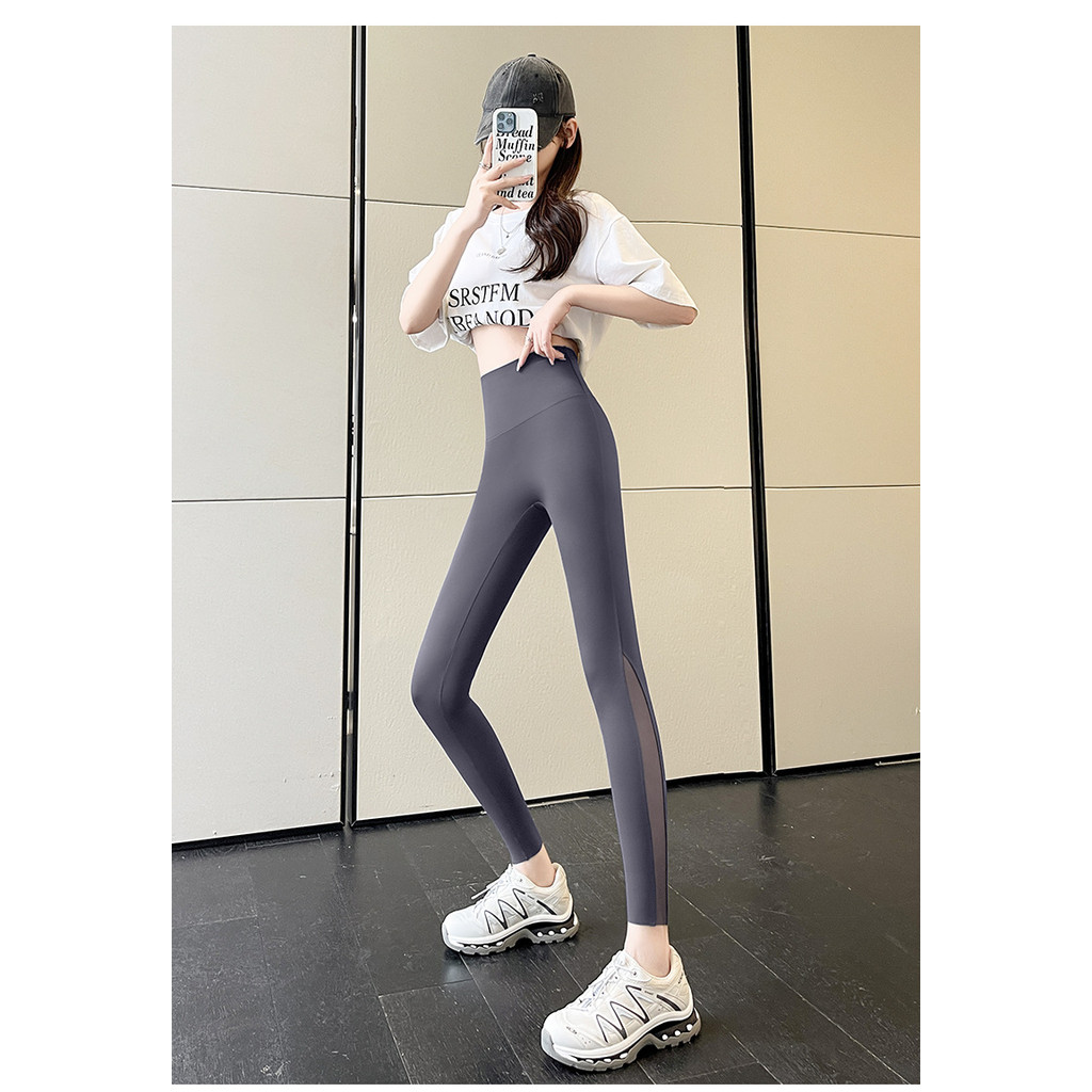 Quần legging nữ bó cao cấp nâng mông không đường viền, quần sharktek lưới mát lạnh mặc ngoài siêu đẹp, tạo dáng thon gọn eo bụng