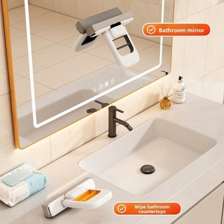 NOOKSTORY Cây lau nhà mini để bàn, lau khô ướt, miếng bọt biển bền bỉ, dùng cho bàn cà phê