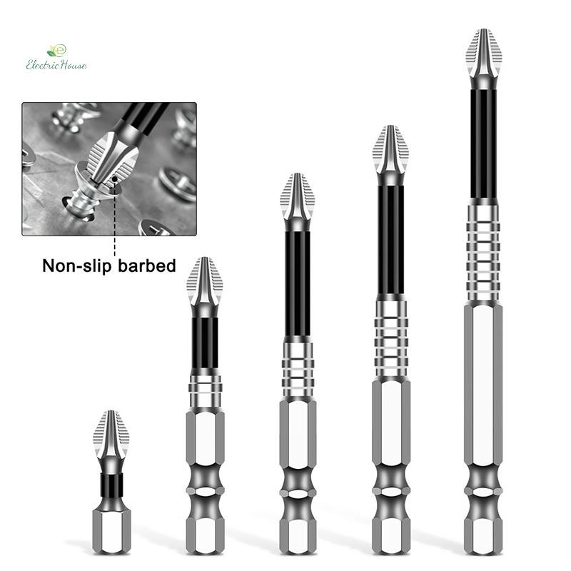 [Nhà Điện] K5 Chống Trơn Trượt Độ Cứng Cao Bit S2 Từ Tính Mạnh 5A Đen Chống Trơn Trượt Cross Điện Mũi Tua Vít Điện mới