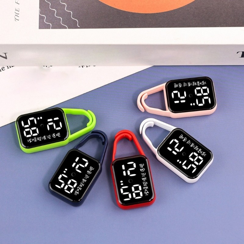 SHI Led Điện Tử Treo Đồng Hồ Đèn Ngủ Chống Thấm Nước Cảm Ứng Kỹ Thuật Số Đồng Hồ Nam Móc Khóa Đồng Hồ Bỏ Túi