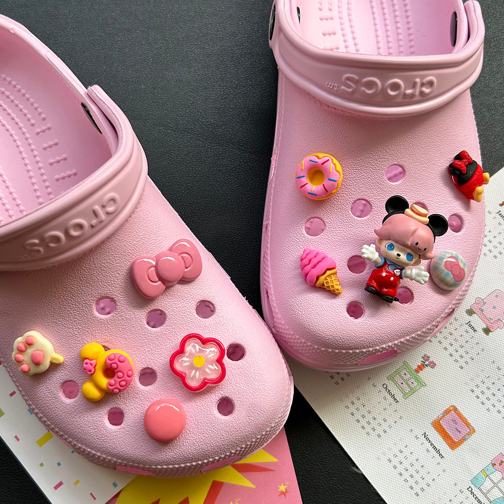 Phụ kiện Pop Mart Dimoo Disney Mickey hoa giày lỗ thích ứng với CROCS, Busch, Zhibixing, tháo rời, ins