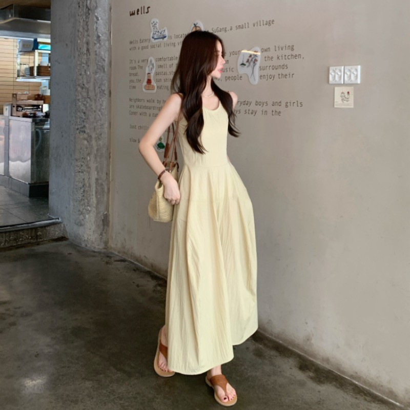 SUXI Váy không tay cổ tròn phong cách Hàn Quốc mới mùa hè 250808
