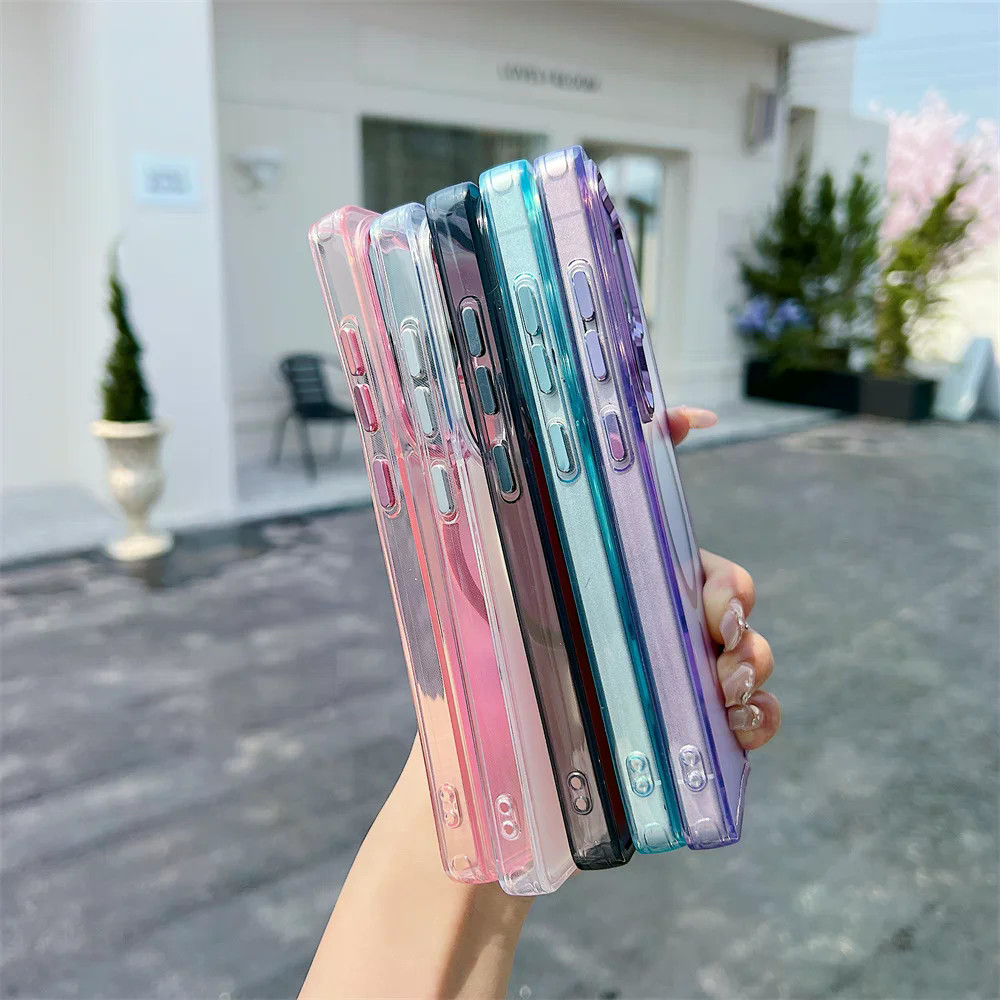 Ốp Lưng Dây Từ Tính Gradient Cho Samsung S26 S25 S24 S23 Ultra S25 Plus S24 FE Dây Đeo Tay Sạc Không Dây Vỏ Chống Sốc