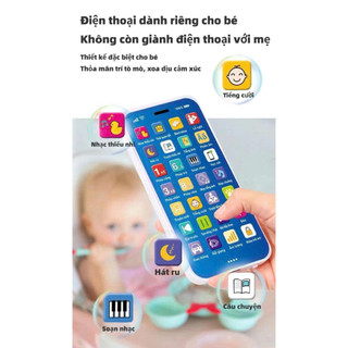 Đồ Chơi Điện Thoại Thông Minh Tiếng Việt Cho Bé, Có Đèn LED, Nhạc Vui Nhộn, Tặng Kèm Sạc, Mô Hình Điện Thoại Giáo Dục