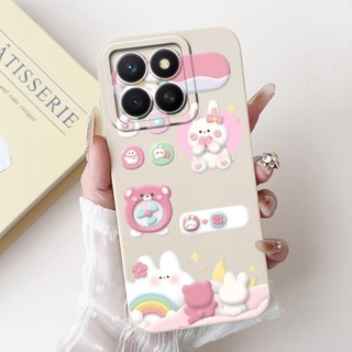 Dành Cho Honor X8c Vỏ Hoạt Hình Mèo Thỏ Dễ Thương HonorX8c X 8C 4G ABR-LX1 LX2 LX3 Vỏ Điện Thoại Silicon Mềm Bảo Vệ Ống Kính