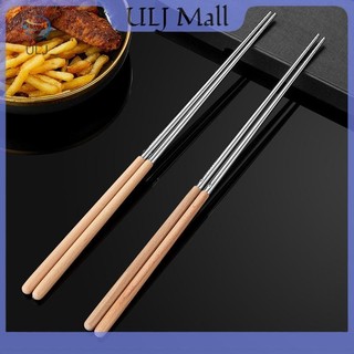 ULJ 1 Đôi Đũa Inox Dài Đũa Nấu Mì Lẩu Chiên Sâu Đũa Trung Quốc Đũa Kim Loại Có Thể Tái Sử Dụng.