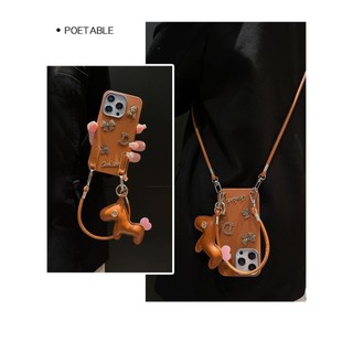 Búp bê kim loại cá nhân đeo chéo Thích hợp cho vỏ điện thoại 16promax 15pro Phong cách mới 14 / 13 / 12 / 11