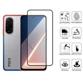 Kính cường lực bảo vệ màn hình 2 trong 1 POCO M7 Plus cho Xiaomi POCO F7 F6 C65 X6 M6 X5 Pro C75 C71 C61 4G 5G + Phim ống kính máy ảnh