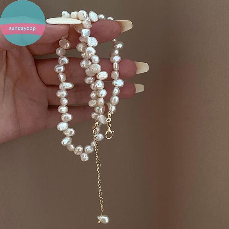 Sund Baroque Ngọc Trai Vòng Cổ Xương Đòn Trắng, Trang Sức Cưới Phù Hợp cho Nữ