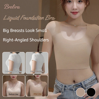 『Brelira』Áo ngực nền liền mạch đệm vai vô hình ngực lớn khoe cúp ngực cố định nhỏ Áo ngực