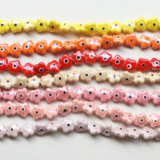 Tai Nạn Hoa Nhiều Màu Sắc Năm Cánh Hoa Trẻ Em Hạt Gốm Tự Làm Handmade Đính Hạt Chất Liệu Vòng Cổ Vòng Tay Bông Tai Phụ Kiện