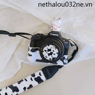 · N ng má n H à ng t n kho · Thích hợp cho Canon r50 Classic Cow Camera Base m50 Vỏ da bảo vệ 200D Half Cover ZVE10 Cow XS10