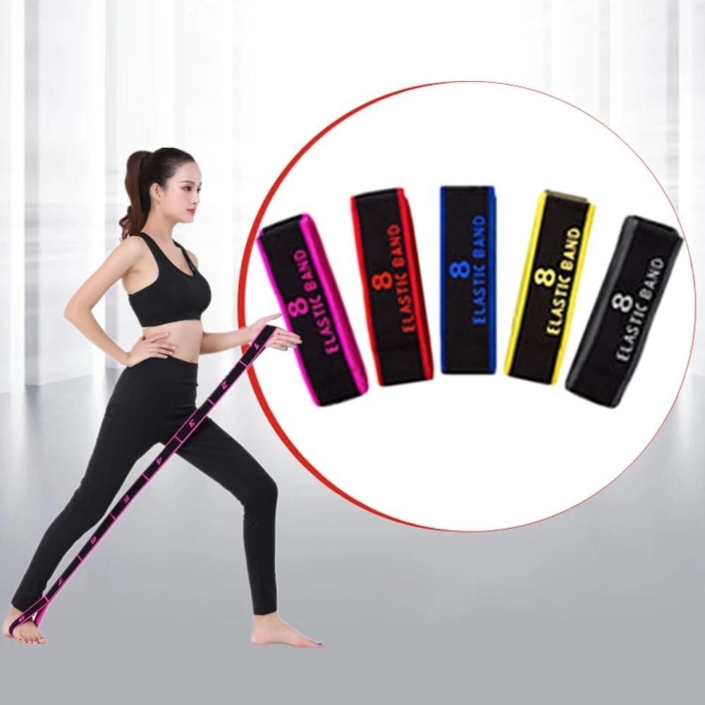 Dây kháng lực khiêu vũ TUYỆT VỜI, Đai căng Yoga kỹ thuật số co giãn, Dây căng khiêu vũ 8 phần
