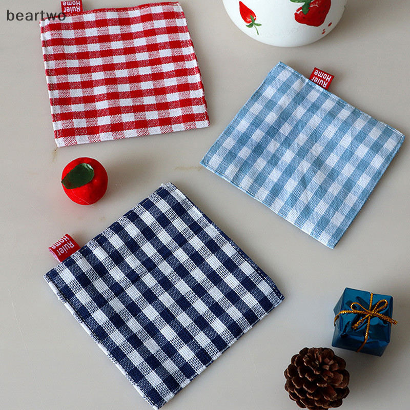 < Beartwo > 1 / 5 Chiếc Vải Coaster Khăn Trà Vải Đôi Placemat Cotton Nguyên Chất Cách Nhiệt Miếng Lót Cốc Miếng Lót Nhà Bếp Trang Trí Bàn Đẹp