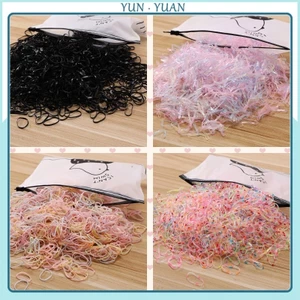 500 Cái / bộ Dây Cao Su Dùng Một Lần Cho Bé Gái Và Trẻ Sơ Sinh, Kéo Mạnh, Dây Buộc Tóc Nhỏ Đóng Hộp, Không Làm Hư Dây Tóc