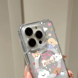 Ốp Chống Sốc Chó Con Màu Trắng Đáng Yêu Cho Iphone 7Plus 12mini 13mini 16promax Xs XR XSMAX 11pro Max 16pro 12 13 14 15 Pro Max Ốp điện thoại Mềm 14promax 15plus