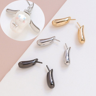 Mạ Đồng Vàng Thật Một Piao Dễ Thương Tai Chó Lớn Tai DIY Handmade Trang Sức Tự Chế Baroque Ngọc Trai Pin Phụ Kiện