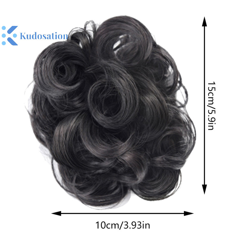 Kudosation Tổng Hợp Tóc Bun Sống Động Như Thật Lộn Xộn Tóc Giả Hoa Bud Gước Kẹp Co Giãn Nữ Tóc Giả Miếng Nhiệt Độ Cao Lụa