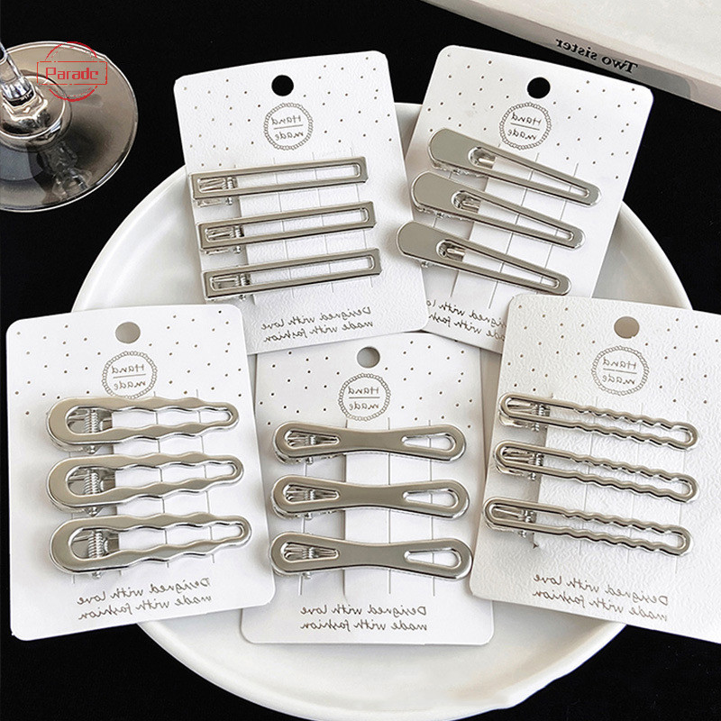 Diễu Hành 3 Chiếc Phong Cách Hàn Quốc Đơn Giản Thời Trang Kẹp Tóc Kim Loại Mỏ Vịt Kẹp Barrettes Kẹp Bên Nổ Kẹp Dành Cho Nữ Hợp Thời Trang Phụ Kiện Tóc VN
