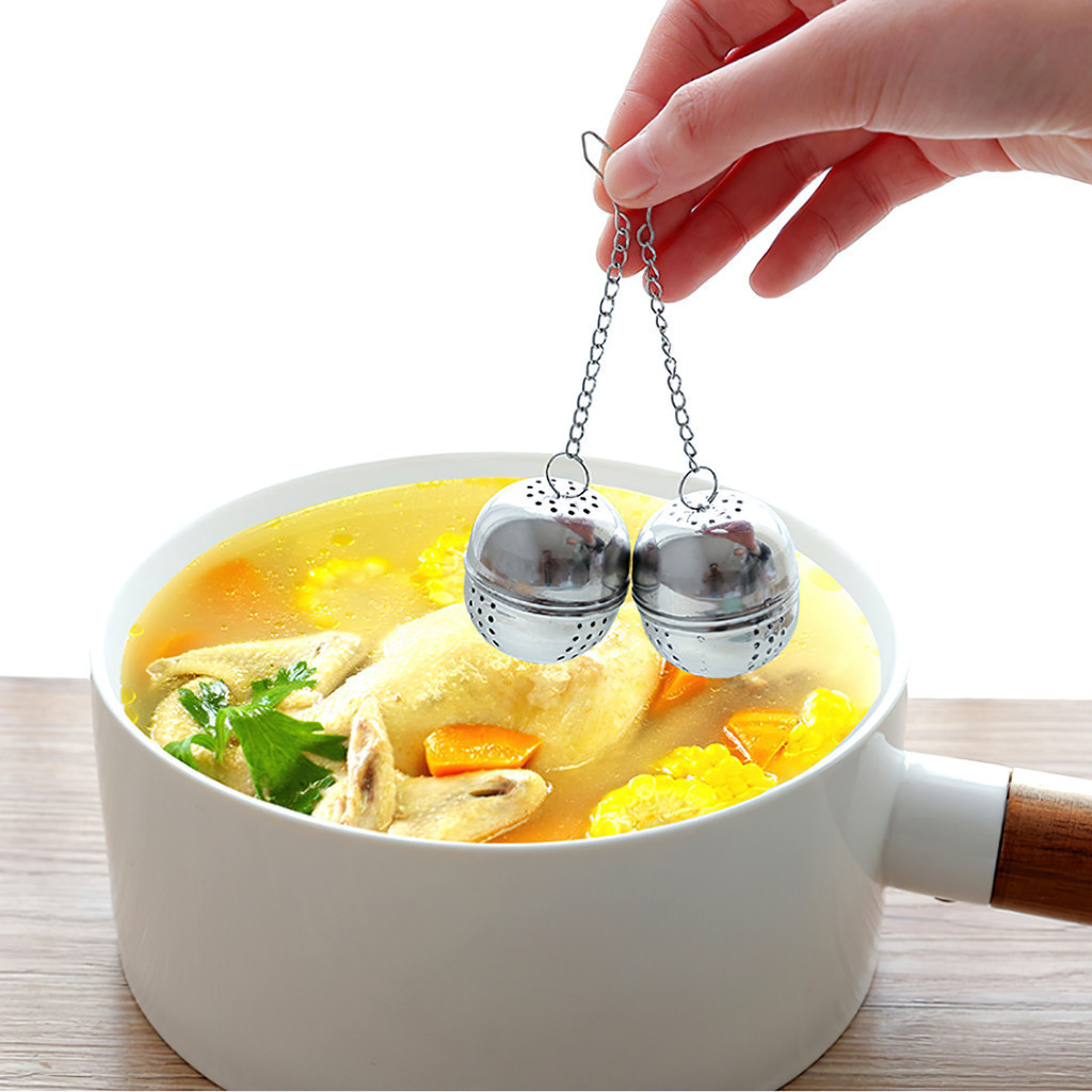 Bóng lọc inox, có dây treo, không gỉ, nhiều kích thước, lọc trà inox FE123