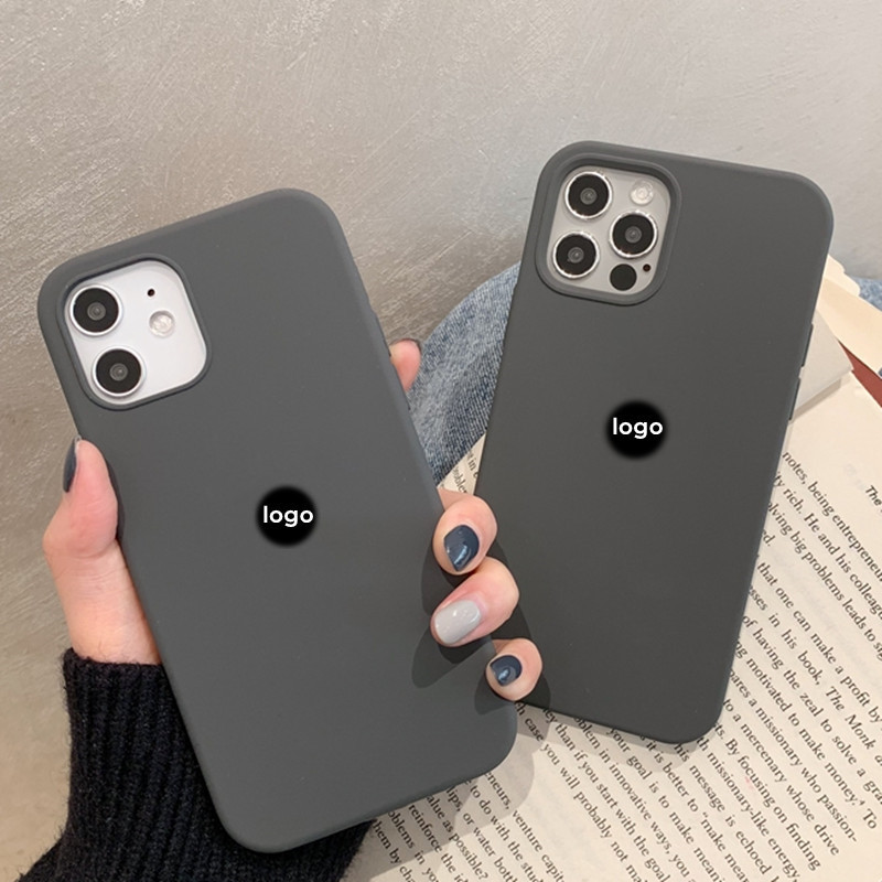 Màu xám đậm (Chất lượng cao) cho iPhone 17 / 16 / 15 / 14 / 13 / 12 / 11 / Pro Max Air mini Xs Max Xr 7 8 6s Plus SE Vỏ silicon lỏng bảo hiểm toàn diện